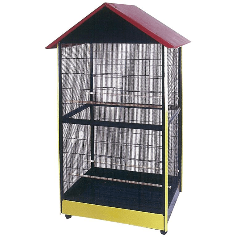 GD Major blå-gul-rød fuglebur-voliere 111x81x201cm